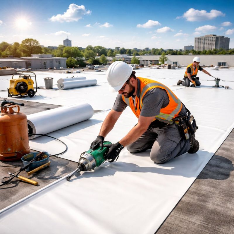 Single Ply Roof Installation in Naperville, IL